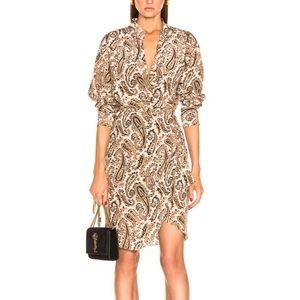 Nili Lotan Silk Paisley Shirt Dress